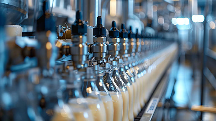 Sanitary pipe clamps and fittings securing connections in the industrial dairy process