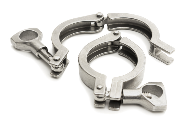 Sanitary clamps for industrial use