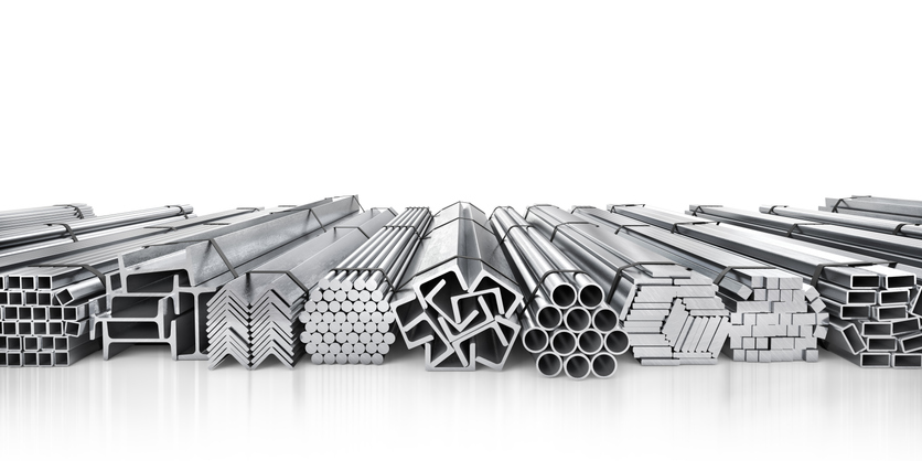 Stack of rolled metal isolated on a white background. 3d illustration
