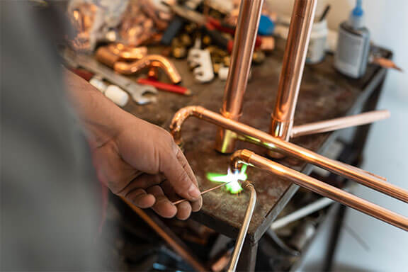 Copper tubing used in HVAC and temperature control